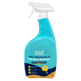 Kinzua Urine B-Gone bottle front featuring citrus scent and enzyme action for odor reduction.