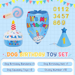 KIPRITII dog birthday bandana soft fabric for stylish party looks