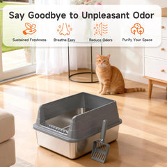 KISENG stainless steel surface resists sticking to ease daily scooping.