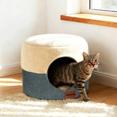 KISIMUY 2-in-1 cat cave bed and lounger shown in compact format for easy setup.