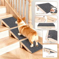 KISIMUY dog ramp anti-slip surface provides secure grip for climbing.