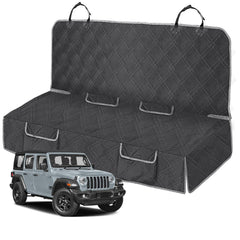 Kistrba dog car seat cover on Jeep Wrangler back seat with waterproof protection.