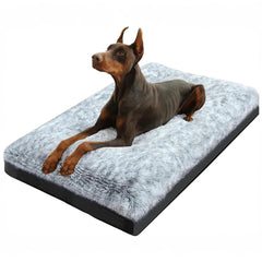 KISYYO premium dog bed 35 front view highlighting plush rose velvet and orthopedic support for joint relief.