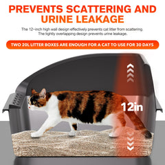 KITCATY stainless steel litter pan with non-stick surface for easy cleaning