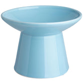 KITCHENLESTAR elevated cat bowl in blue, whisker-friendly for easier meals.