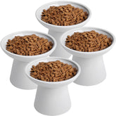 KITCHENLESTAR elevated cat bowls with wide shallow design for whisker-friendly meals.