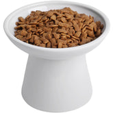 KITCHENLESTAR elevated ceramic cat bowl with wide mouth for whisker comfort.