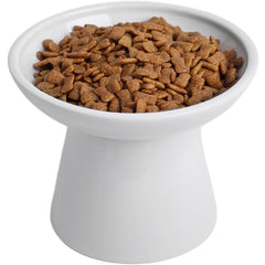 KITCHENLESTAR elevated ceramic cat bowl with wide mouth for whisker comfort.