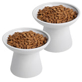 KITCHENLESTAR raised cat bowls top view for comfortable elevated dining.