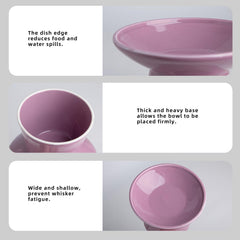 KITCHENLESTAR whisker-friendly elevated bowl supports comfortable feeding.