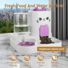 KitchMingle Gravity Pet Feeder red side profile, showcasing dual food and water station.