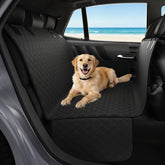 KITPLUS dog seat cover hammock protects the backseat from dirt and claws during road trips.