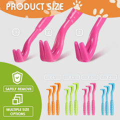 Three sizes chart showing tick removal options for different sizes