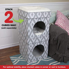 Kitty City cat cube top perch for a comfy elevated view.