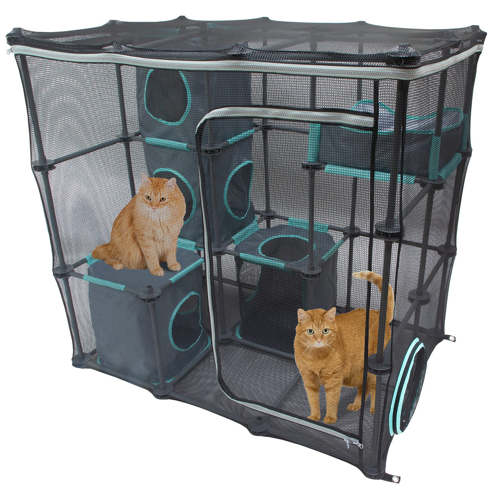 Kitty City Outdoor Catio Mega Kit assembled frame for safe outdoor play