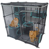 Kitty City Outdoor Catio Mega Kit assembled frame for safe outdoor play