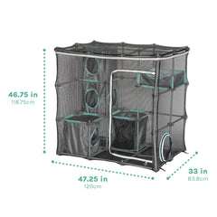 Kitty City Mega Kit mesh walls allow fresh air with containment