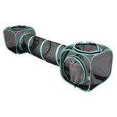 Kitty City Outdoor Catio exterior with two-way tunnel and cubbies for outdoor play.