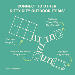 Kitty City Outdoor Play Kennel teal trim adds modern style