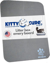 KITTY CURE cat nail file scratcher promotes gentle claw maintenance during litter box time.