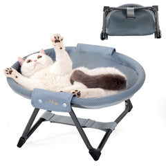 KITTY KINGDOM elevated cat hammock with sunken design for secure, cozy resting.