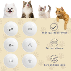 KittyDine wide shallow design reduces whisker fatigue while eating.