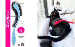 KittyWand cat brush blue soft bristles glide smoothly.