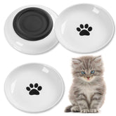 Kitwinney whisker-friendly ceramic cat bowls with stable anti-slip base for quiet meals.