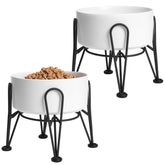 Kitwinney elevated dog bowls with ceramic stand for comfortable meals.