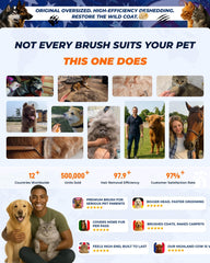 KIZO ESLO dual-side tool detangles coats for dogs and cats.