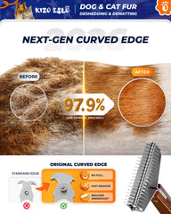 KIZO ESLO rounded stainless teeth safety for gentle grooming.