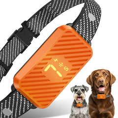 KJKZO bark collar overview showing smart dual-sensor system and multi-mode options.