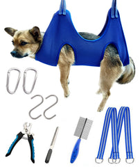 Kkiimatt dog grooming hammock front view for safe nail trimming