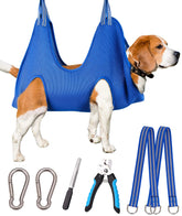 Kkiimatt dog grooming hammock harness relaxing during nail trimming
