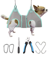 Kkiimatt dog grooming hammock with neck support elevates the dog safely during nail trimming