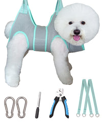 Kkiimatt dog grooming hammock neck support for calm nail trimming.