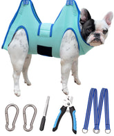 Kkiimatt dog grooming hammock overview for at-home nail trimming.