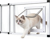 Klarana full glass cat door window for clear view and easy entry.