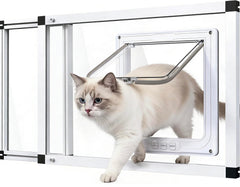 Klarana full glass cat door window for clear view and easy entry.
