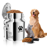 Kluronyo metal dog food storage container front view showing compact size