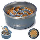 KNRV stainless steel slow-feeder bowl 64oz helps reduce gulping during meals.