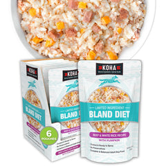 KOHA Bland Diet beef and white rice in a bowl promotes gentle digestion