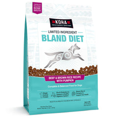 KOHA limited ingredient bland diet dry food with beef and brown rice for easy digestion