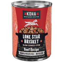 KOHA Lone Star Brisket Stew can with beef-first formula for easy digestion