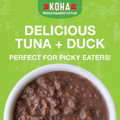 KOHA Poké Bowl serving shot emphasizes hydration-friendly gravy for cats during mealtime.
