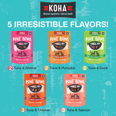 KOHA Poké Bowl Tuna & Lamb: tender protein variety supports mealtime excitement.