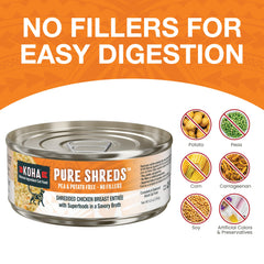KOHA Pure Shreds chicken entree during mealtime appeals to picky eaters