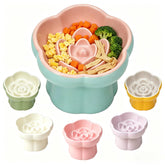 Koieam cat slow feeder flower bowl top view promotes paced eating and whisker-friendly meals