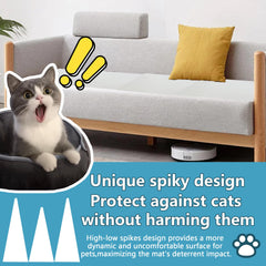 KOKMEYA cat deterrent mat can be linked or cut to fit spaces.