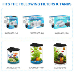 Koller Products internal filter delivers 25 GPH flow with quiet operation for a calm tank.